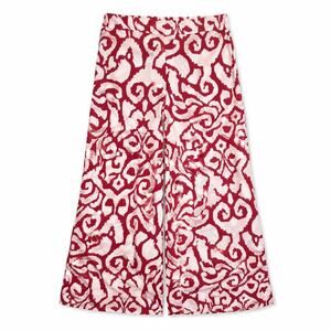 Soft Surroundings Pants Womens Size Medium Red White Wide Leg Pullon Abstract
